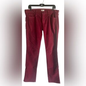 MOTHER Women's Red Corduroy Pants